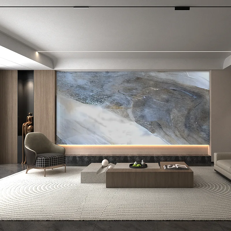 Амазон зелена и сина серија мермер позадина ѕид панел